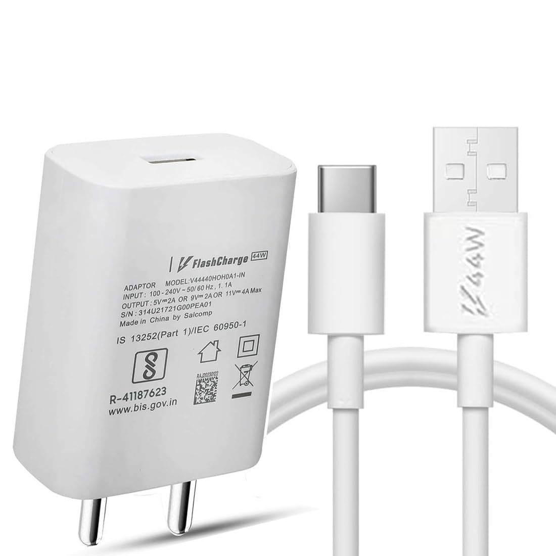 Original 44W Flash Charger with Type C Cable Compatible for Vivo V25 5g/v23 5g/v23 E 5g/v23pro 5g/y35/y75/y73/v25/v23/v325e/v21/v21 Pro Fast Charging for Your Vivo Devices-image-20