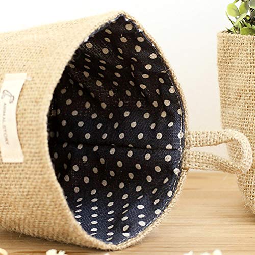 Vaso de flores em tecido de algodão da Vosarea para pendurar pequenos sacos para pendurar com cesta