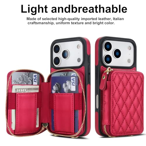 Étui iPhone 15 Pro Max cuir grille portefeuille rabat rigide