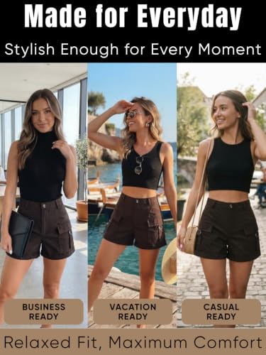 Image of GRECIILOOKS Women's Casual Knee Length Shorts,Casual Relaxed Fit Summer Shorts for Women & Girls | Comfortable Everyday Wear | Available in Plus Sizes