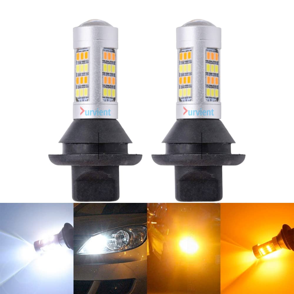 com® Error Free Dual Color Switchback DRL Indicator LED Turn Signal with Built-in Resistors (PY21W BAU15S Cross Pin, 1 Pair)