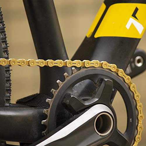Ztto Gold Silver Grey Bicycle Chain For 7 8 9 10 11 12 14 16 18 21 22 24 27 30 33 Speed Mountain Bike And Road Bicycles (Gold With Hollow Plate, 11 Speed) #TOP5