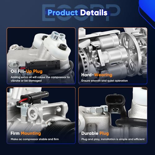 Image of ECCPP AC Compressor for Mercedes-Benz GLE400 GLS450 2016-2019 | for Mercedes-Benz GLE43 AMG GLE450 AMG GL450 GL550 ML350 ML400 ML550 2012-2019 Fast Cooling AC Compressor with Clutch
