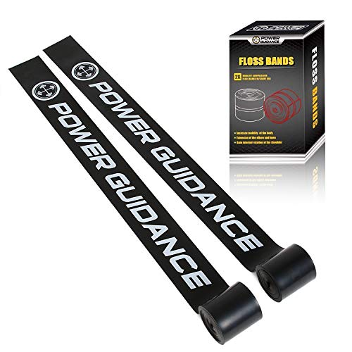 Image of Power Guidance Muscle Floss Bands - Compression - Mobility & Recovery Bands - for Improving Movement, Increasing Circulation & Reducing Soreness (2 Black - Medium Resistance)