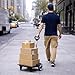 Backpack Trolley Cart with Wheels, Folding Aluminium Hand Truck, Portable Rolling Luggage Cart with Large Quiet Wheels, Heavy Duty Foldable Backpack Dolly for Travel, School, Shopping