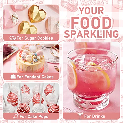 Essbarer Glitzer - 1oz Goldstaub Essbar Schimmer Glitzerstaub für Getränke, Kuchen, Backen - Metallisch Glitzerpuder Lebensmittelfarbe Pulver zum Cocktails, Wein, Fondant, Keksen (Gold)