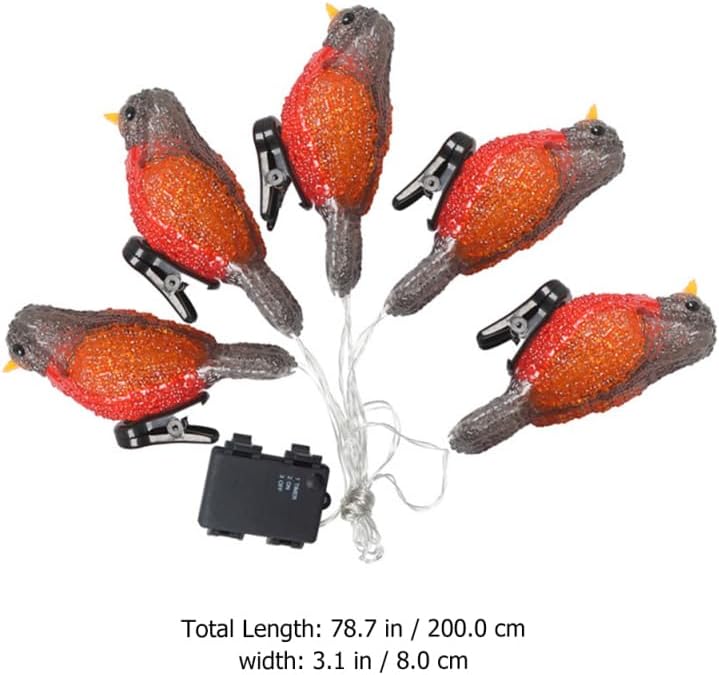 Waterproof Outdoor Bird Light String 78.74In Lifelike Led Landscape Lights with Clips for Garden Patio Yard Decoration