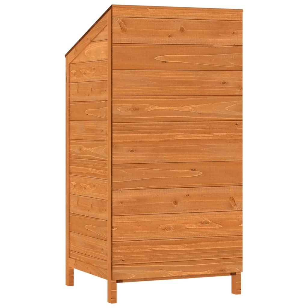 Geräteschuppen Braun 55x52x112 cm Gartenschrank aus Tannenholz - Kleines Gartenhaus aus Massivholz für Werkzeuge, Rasenpflege und Gartenutensilien im Außenbereich
