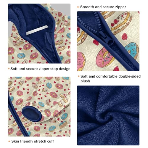 Donut Cake Boys Fleece Coat,Children's Zip-Up Hoodie Jacket,Baby Warm Fashion Outerwear 3-10T,A1134173