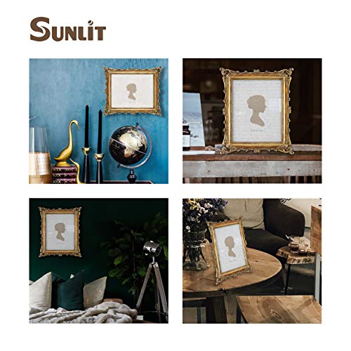Sunlit Vintage Picture Frame 8X10 Inch, Luxury Antique Photo Frames With Glass Front, Photo Display, Tabletop Wall Hanging, Gift Ideas, Bronze Gold #TOP3