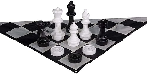 Miniatura 7 de MegaChess Juego de ajedrez de plástico gigante de 12 pulgadas, accesorios disponibles. (con alfombrilla de nylon)
