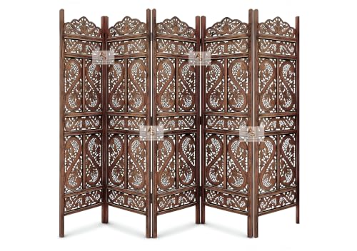 Image of Partition for Living Room,Divider,Partition Wall Room Divider Screen Separator, Wall Panel Divider for Hall | Bedroom |Office | Puja Room | Restaurant S Design (5 Panel Antique)