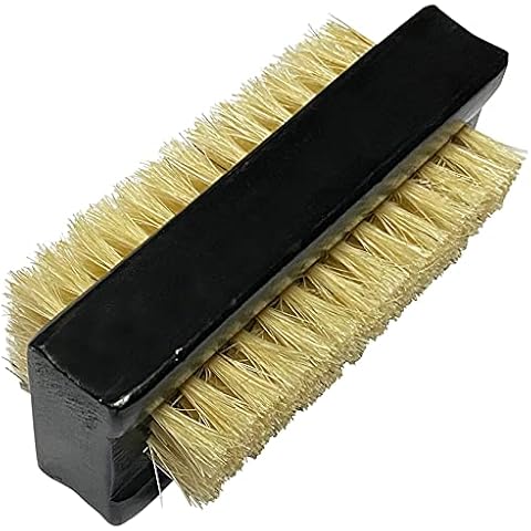 NewFerU Wooden Nail Brush Cleaner Black X 1 in Natural 100% Boar Bristle for Cleaning Hand Finger Foot Toe, Fingernail Toenail Scrub Brush for Men Women Kids Manicure Pedicure Care (Two sided) Cover
