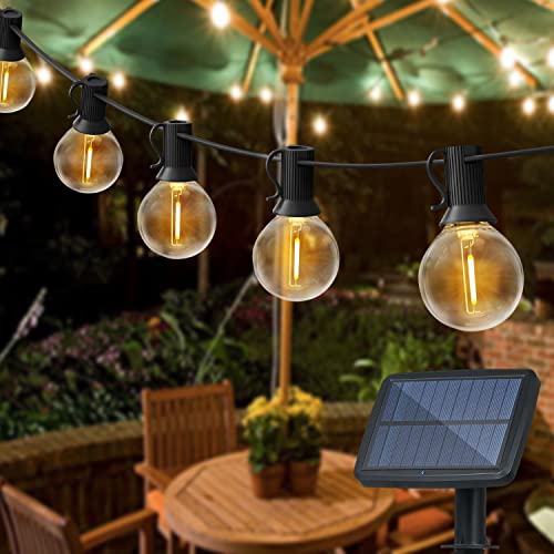 Guirnaldas Luces Exterior Solar,5.5M LED Cadena de Luz con 10+1 Bombillas IP44 Impermeable Guirnaldas Luminosas Exterior y Interior Deco para Jardín, Patio, Fiesta,Terraza (5.5M/18FT) Cover
