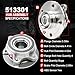2Pcs 513301 Front/Rear Wheel Bearing Hub Assembly Compatible with Audi A4 A5 A6 2012-2014, A4/A5/A6/A7/A8 Quattro 10-14, Allroad 13-16, Q5 2010-2015, for Audi S5 S6 S7 S8 RS5 2013-2015, 5 Lugs w/ABS
