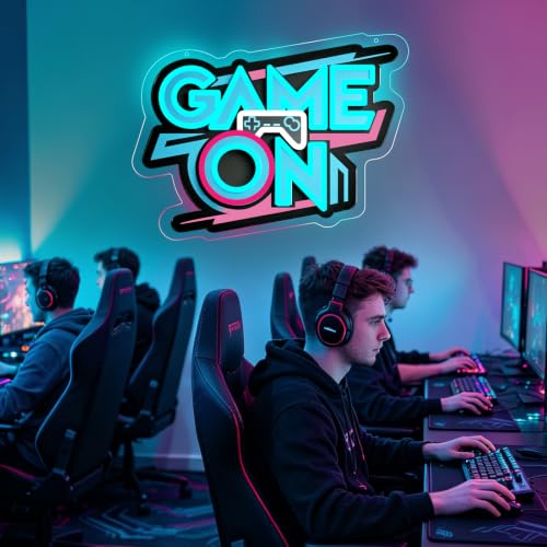 Game On Neon Sign, Game Controller LED Neon Light for Wall Decor, Gaming Neon Sign for Game Room, Man Cave, Bedroom, Esports Bar Wall Art, Gamer Birthday Gift by NESOHANG - Used condition - Image 8