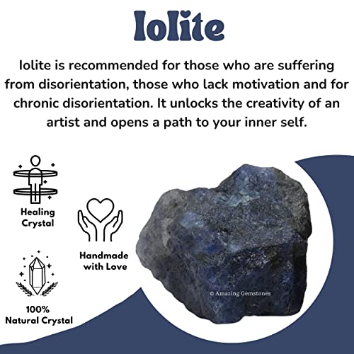 Image of Amazing Gemstone 2 Pieces Iolite Raw Crystals and Healing Stones, Natural Rocks for Tumbling and DIY Raw Stones and Crystals