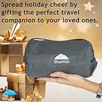 BlueHills Ultra Compact Travel Blanket Pillow in Portable Bag Case Soft 70 X 56 with Strap Backpack Clip Premium Cozy Soft Compact Pack Large Blanket for Airplane Flight Layover Grey - Gray C002 - Image 4