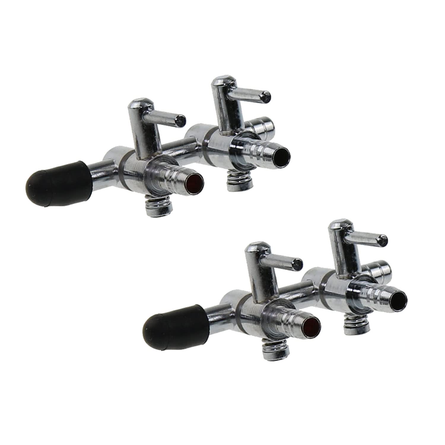 2pcs Air Splitter Flow Control Valve Fish Tank Oxygen Pump Accessories Stainless Steel 2-Way Fish Tank Air Flow Control Lever Valve Distributor Splitter