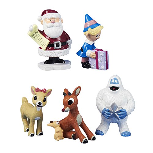 Kurt Adler Polyresin Rudolph the Red-Nosed Reindeer Figurine Set of 5