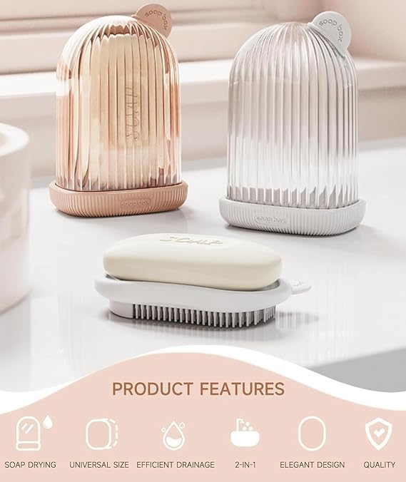 Image of Birdcage Design Hair Brush with Storage Case, Pink and Grey,