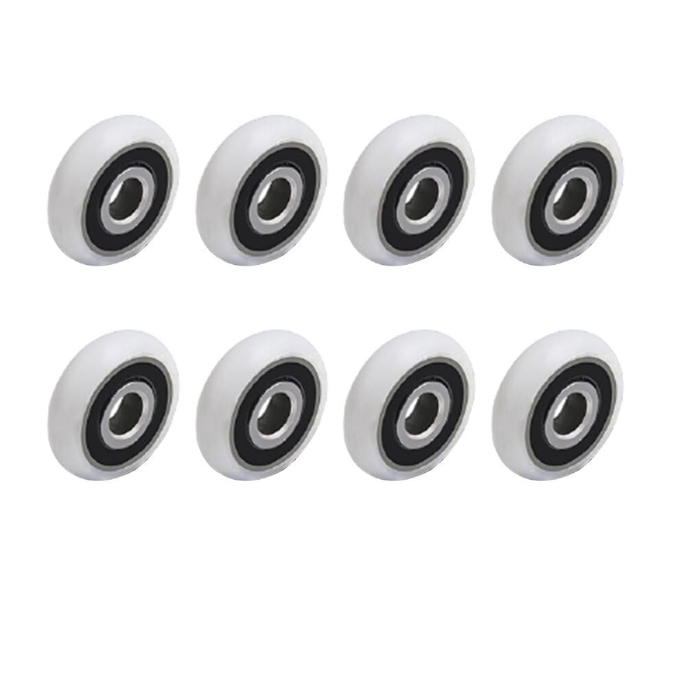 Shower Door Rollers 8Pcs Shower Door Runner Rollers Wheels Pulleys Replacement Parts Diameter 19/23/25mm Bathroom Bearing Fasteners(19mm)