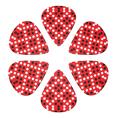 Ensemble de 6 médiators de guitare à pois blancs et rouges pour guitare acoustique, guitare électrique, basse, ukulélé… - Les Beatles, Paul McCartney, John Lennon, RIngo Starr, George Harrison Ensemble de 6 médiators de guitare à pois blancs et rouges pour guitare acoustique, guitare électrique, basse, ukulélé… – Image 4