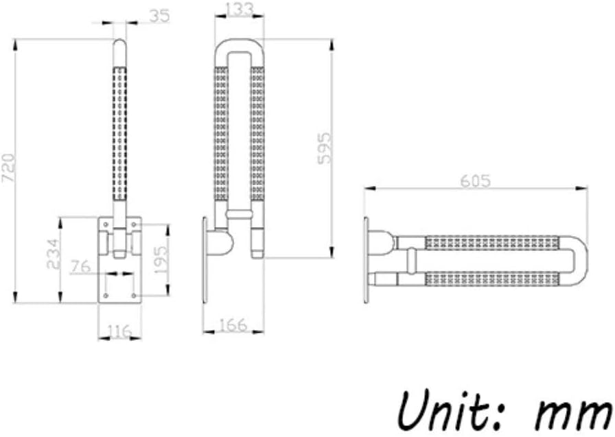 HTLLT Practical Handrail Folding Safety Handrails Flip-Up Toilet Grab Bar, Non-Slip Railing Bathroom Safety Grab Bar, Series Folding Toilet Safety Grab Bar, Elderly Disabled Bathroom Toilet : Health & Household