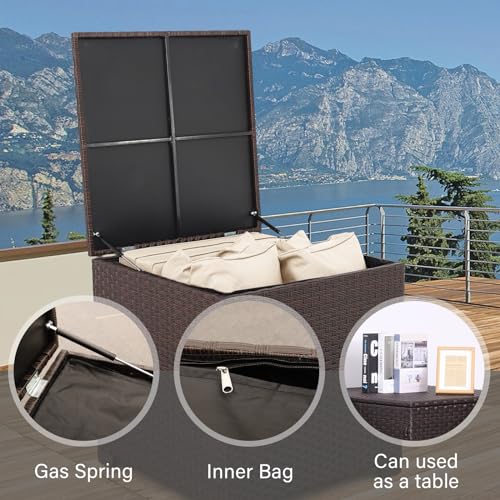 Patio-Furniture-Set-4-Piece-Patio-Furniture-Set-Outdoor-Furniture-Sets-Outdoor-Loveseat-Storage-Box-Coffee-Table-with-Khaki-Anti-Slip-Cushions-and-Waterproof-Covers Patio Furniture Set 4 Piece Patio Furniture Set Outdoor Furniture Sets Outdoor Loveseat Storage Box Coffee Table with Khaki Anti Slip Cushions and Waterproof Covers