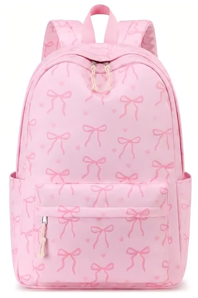 Image of LOIDOU Backpack for Girls School Backpacks Bookbags for Elementary Middle School Women Laptop Backpacks (Bow Tie Pink, L-17)