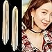 Long Tassel Dangle Earrings for Women Gold Silver Chain Tassel Earrings Punk Sleek Metal Chain Earrings Hypoallergenic Lightweight Tassel Drop Earrings (Gold)