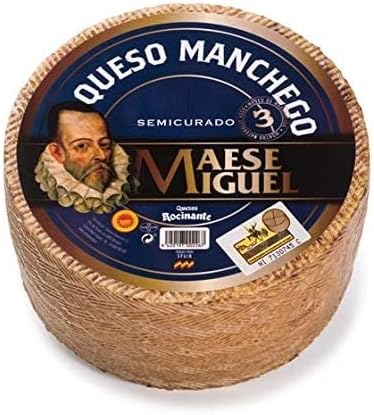 Spanish Manchego 900g± Hard Cheese Semicurado 3 Months Made from Sheep's Milk - from GREAT BRITISH TRADING