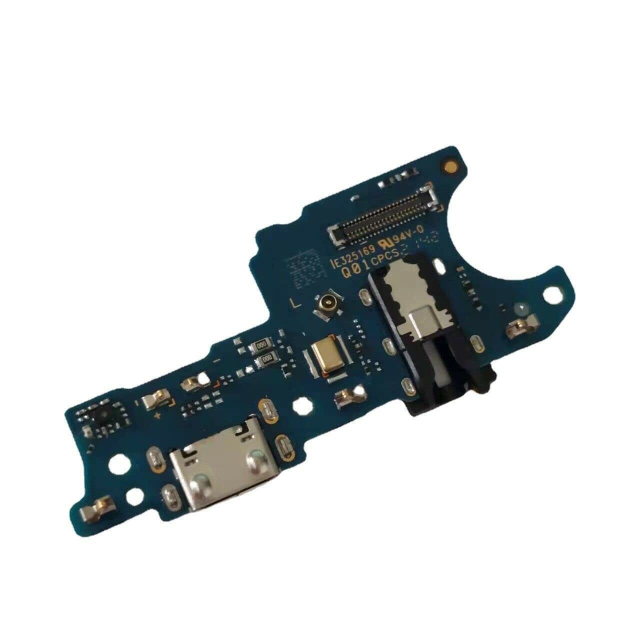 Angled view of the ruichuang Charging Port Connector Dock PCB Board Flex Replacement for Samsung A03 A035U.