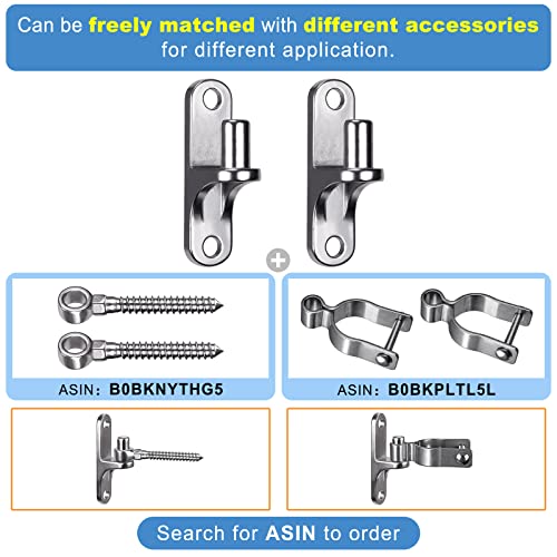 Insaga 2Pcs Wall Mount Gate Hinge For Farm Gate, 304 Stainless Steel Chain Link Fence Post Gate, One-Piece Molding Wall Plate Hinges, Chain Link Gate Hinge With 5/8'' Hinge Pin (Screws Not Included) #TOP4