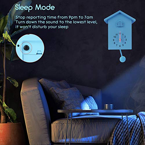 Keypower Cuckoo Clock Cuckoo Wall Clock,Cuckoo Bird Voices Call, Design Clock Pendulum, Bird House, Wall Art Home Living Room Kitchen Office Decoration (Blue) #TOP6