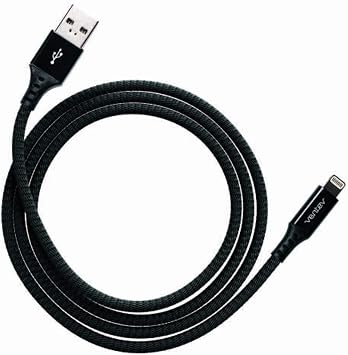Ventev ChargeSync Braided Alloy Cable with Adhesive Backing - Jet Black
