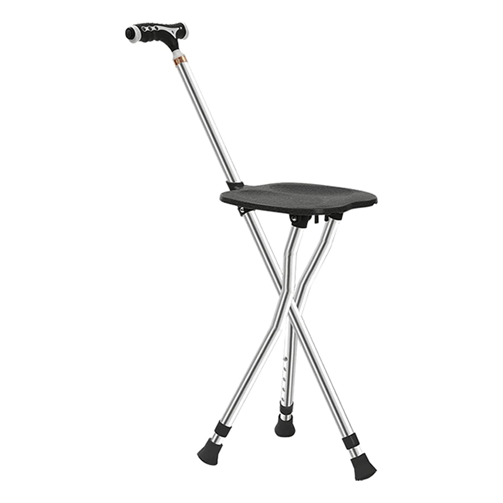 PAASHE Muletas con Asiento, trípode de Aluminio Ligero, Bastones para Caminar, bastón Plegable, Bastones de Ancianos