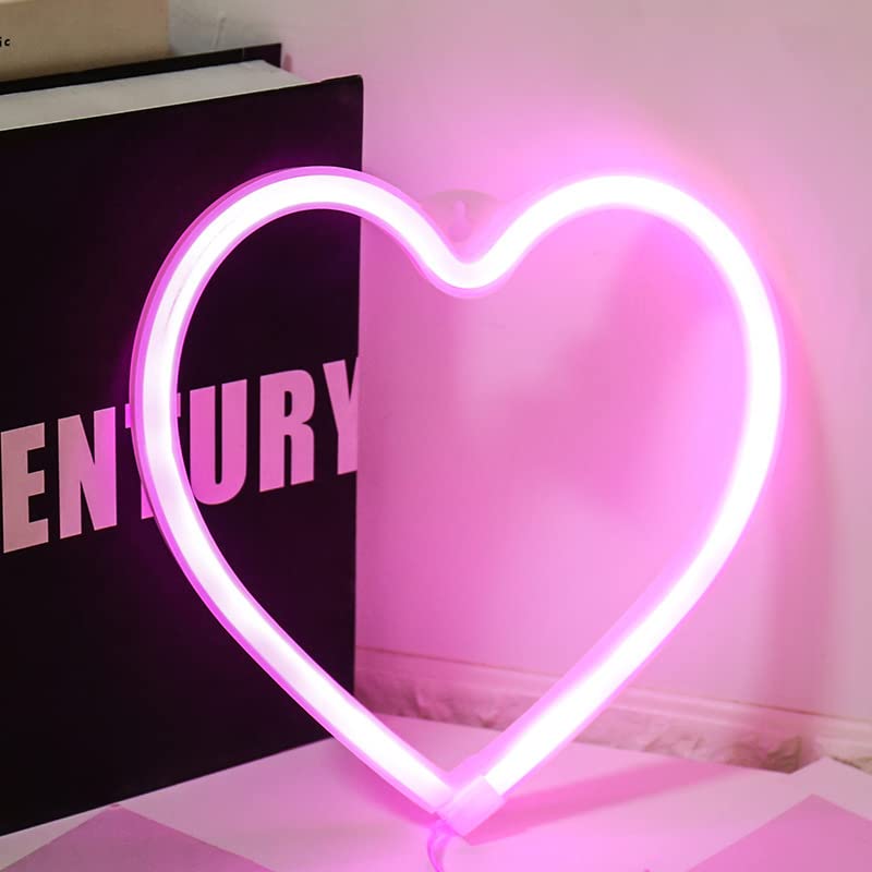 Insegna al neon a specchio a forma di cuore a LED per decorazioni da