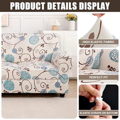 Housse de canapé extensible avec 3 housses de coussin lavables - 5
