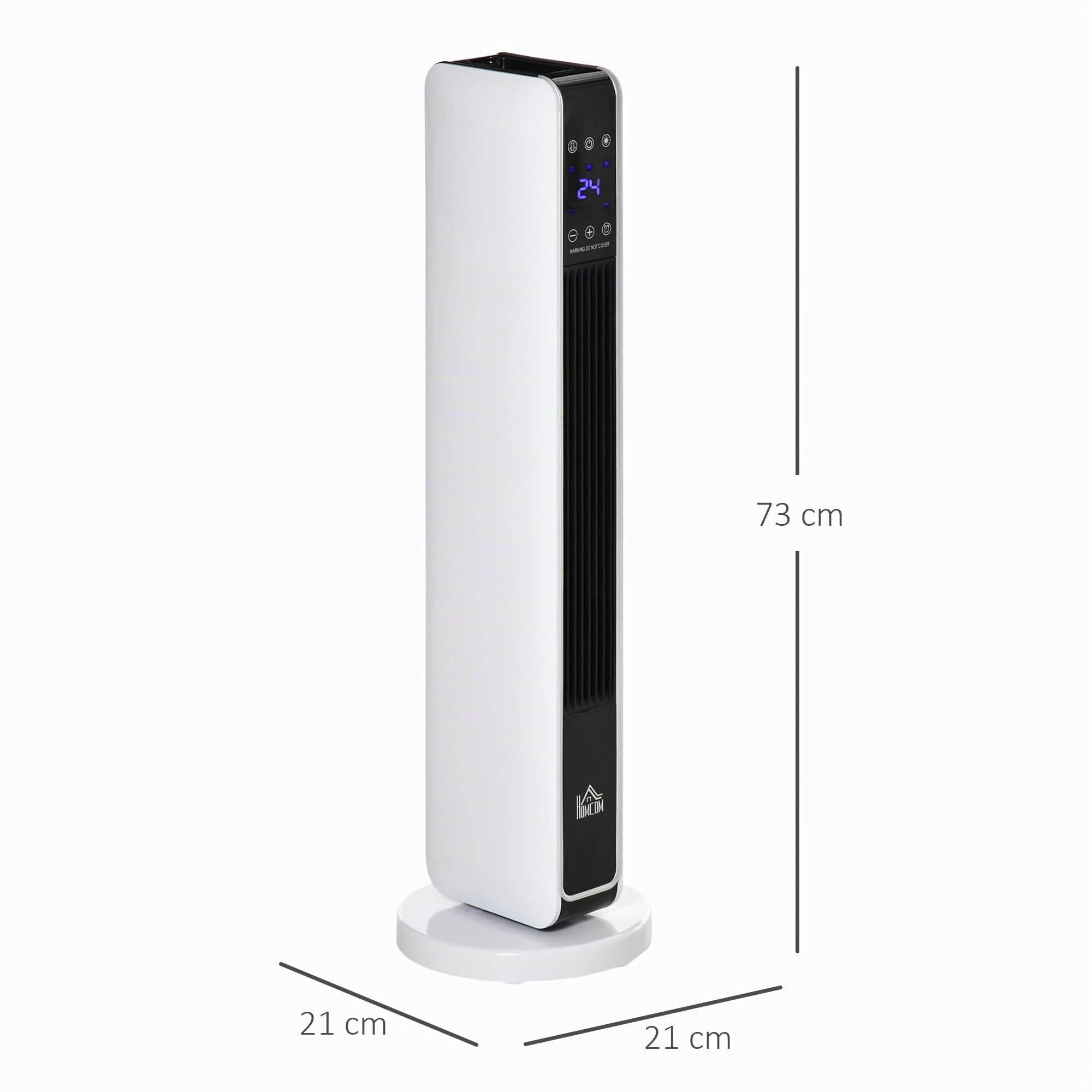 HOMCOM Radiateur Électrique Oscillant Céramique PTC 21 x 21 x 73 cm