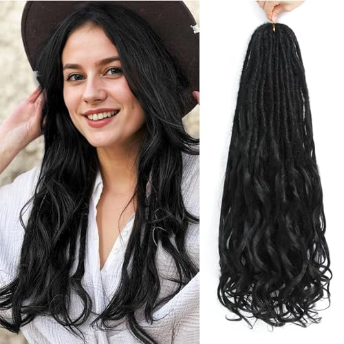 DT CHERYL Loose Wave Dreadlocks 24 Inch 10 Strands Double Ended Dreadlock Extensions With French Curly Ends