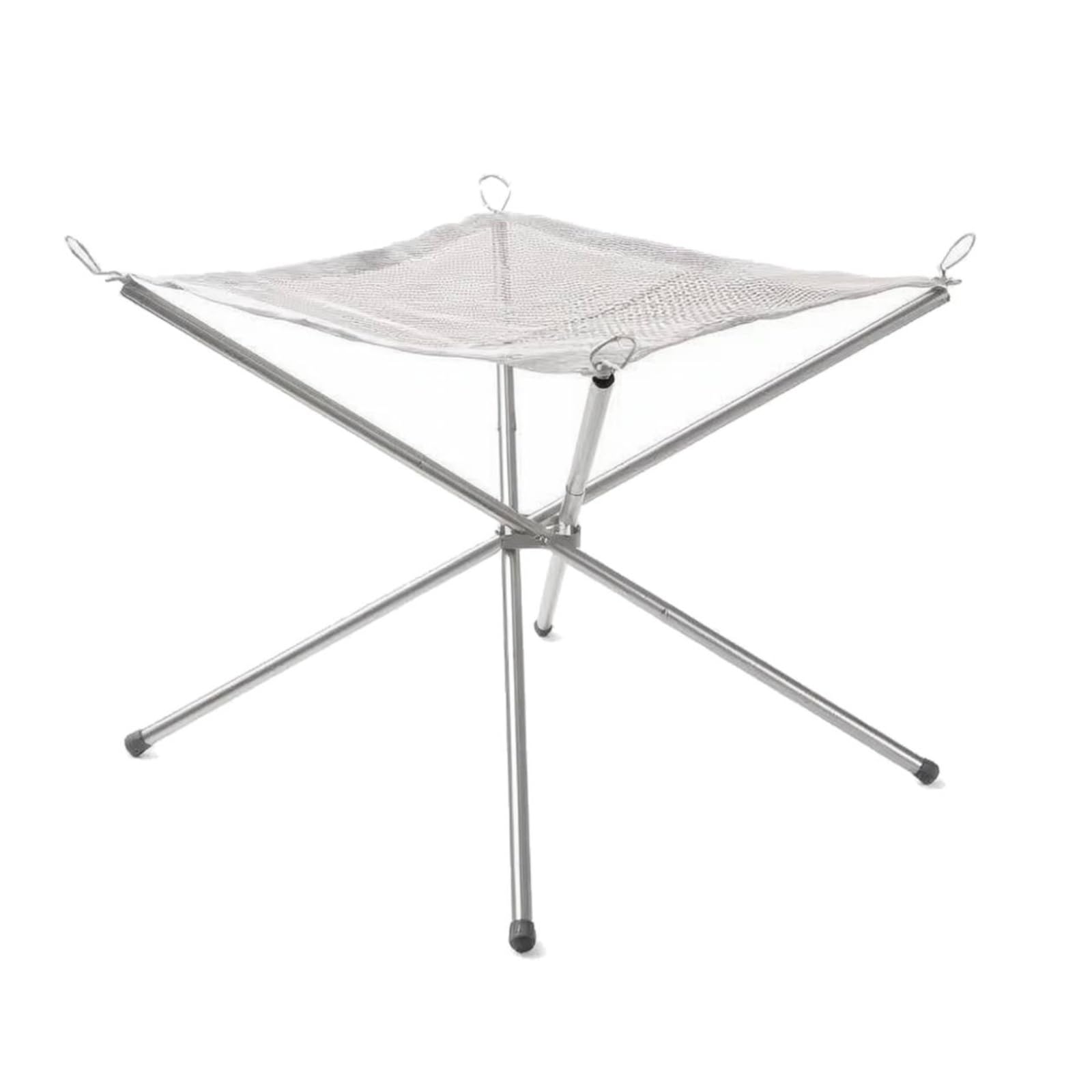per Fuoco Pieghevole in Acciaio Inox Stabile Antiruggine per Giardino, 56x56x43CM