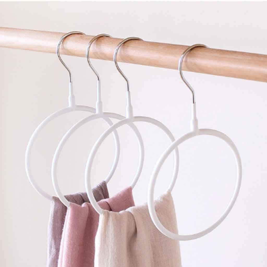 MOBYGKFY Multi-port Support Dipping Scarf Rack Metal Scarf Hangers Plastic Clothes Rack Hanger Storage Hangers Closet Organizer(Wit)