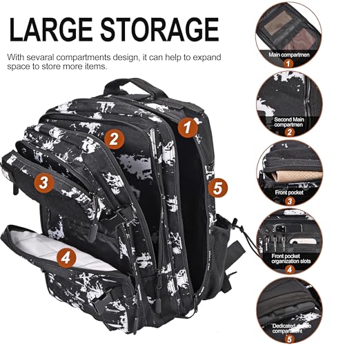 Image of LHI Tactical Military Backpack for Men 25L /45L Large Molle Army Assault Pack 3 Day Hiking Rucksack With Bottle Holder