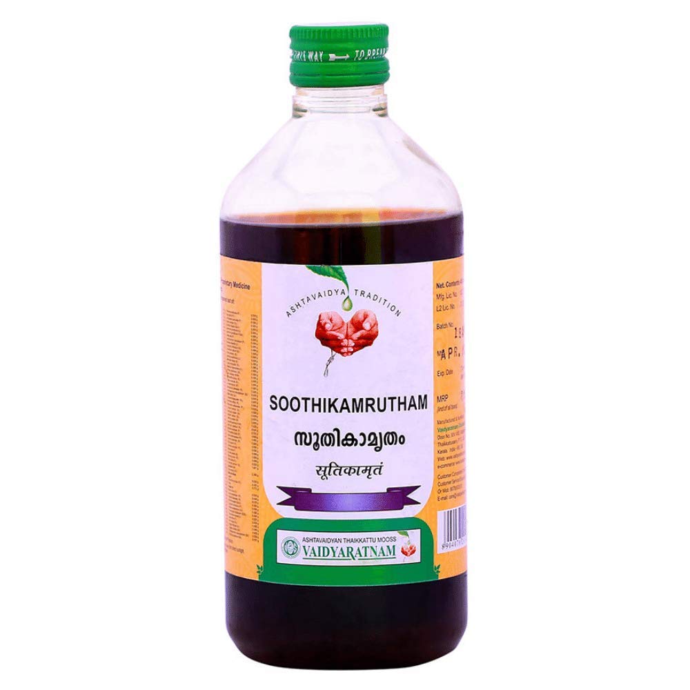 Vaidyaratnam Soothikamrutham 450 ml (paquete de 2) productos herbales ayurvédicos, productos orgánicos Ayurveda