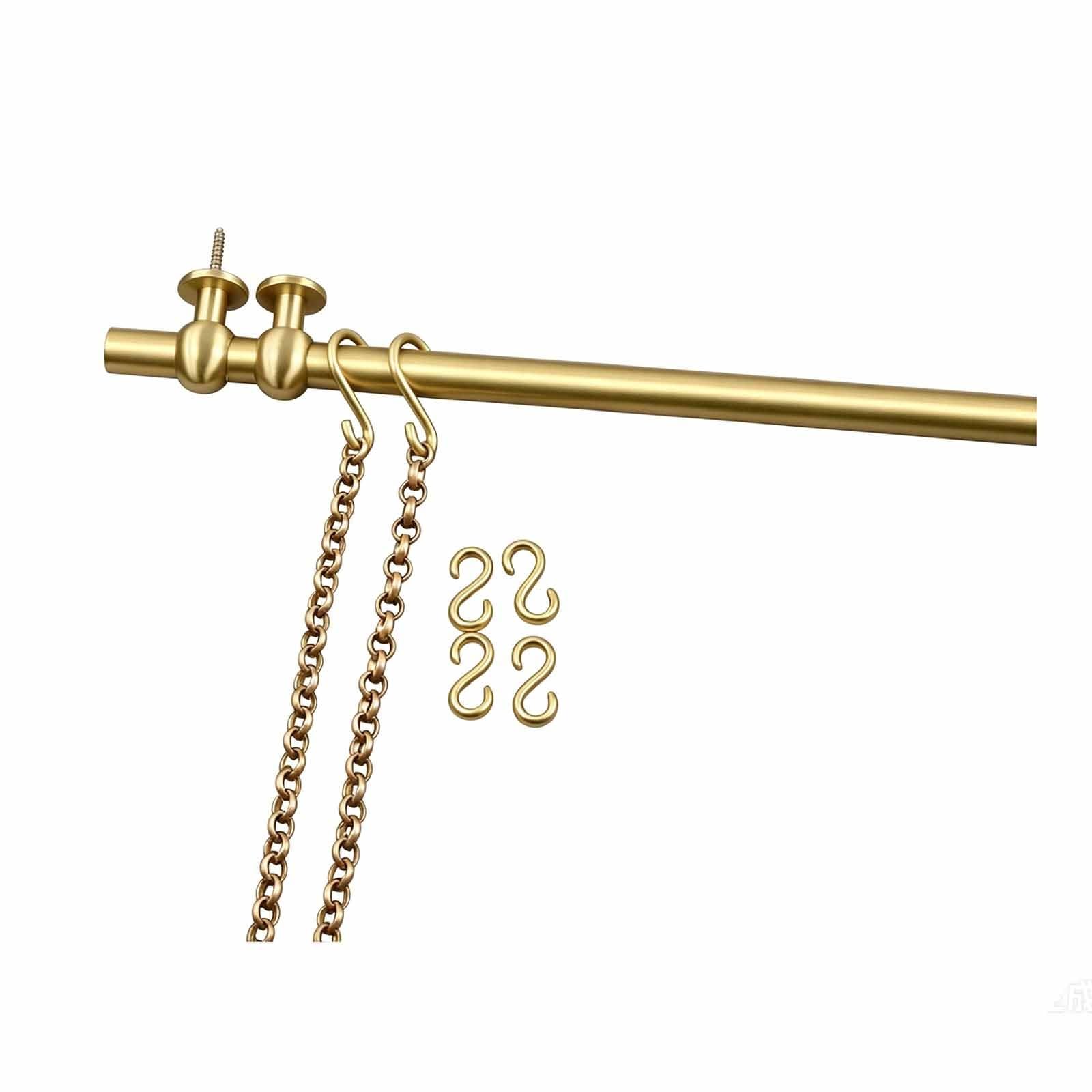 Hanging Picture, Vintage Brass Gallery Picture Hanging Rail System with Chains An Hooks, Classic Gallery Display System for Home Studios(Brass,70cm)