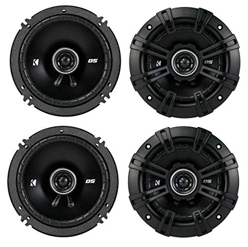 Kicker D-Series 5.25 Inch 200W Max Power Steel 2 Way 4-Ohm Coaxial Automobile Vehicle Audio Speakers for Car Doors, Black, 4 Pack