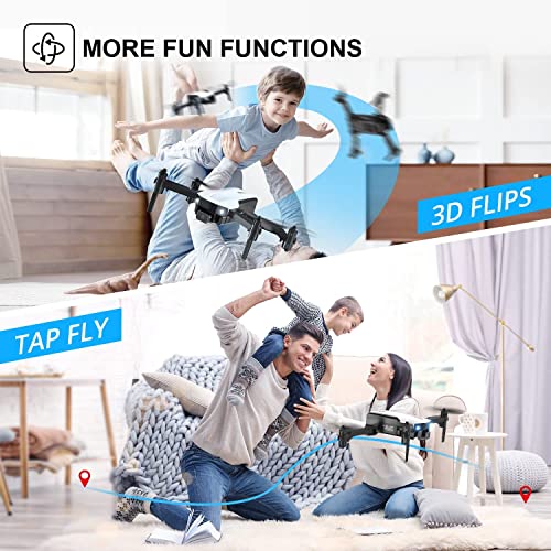Mini Drone for Kids with Camera, Holyton HT25 1080P HD Photo, Foldable Toy Drone Gifts for Beginners & Adults, Altitude Hold, Voice/Gesture Control, One Key Take Off/Landing, 3D Flip, 2 Batteries - Image 5