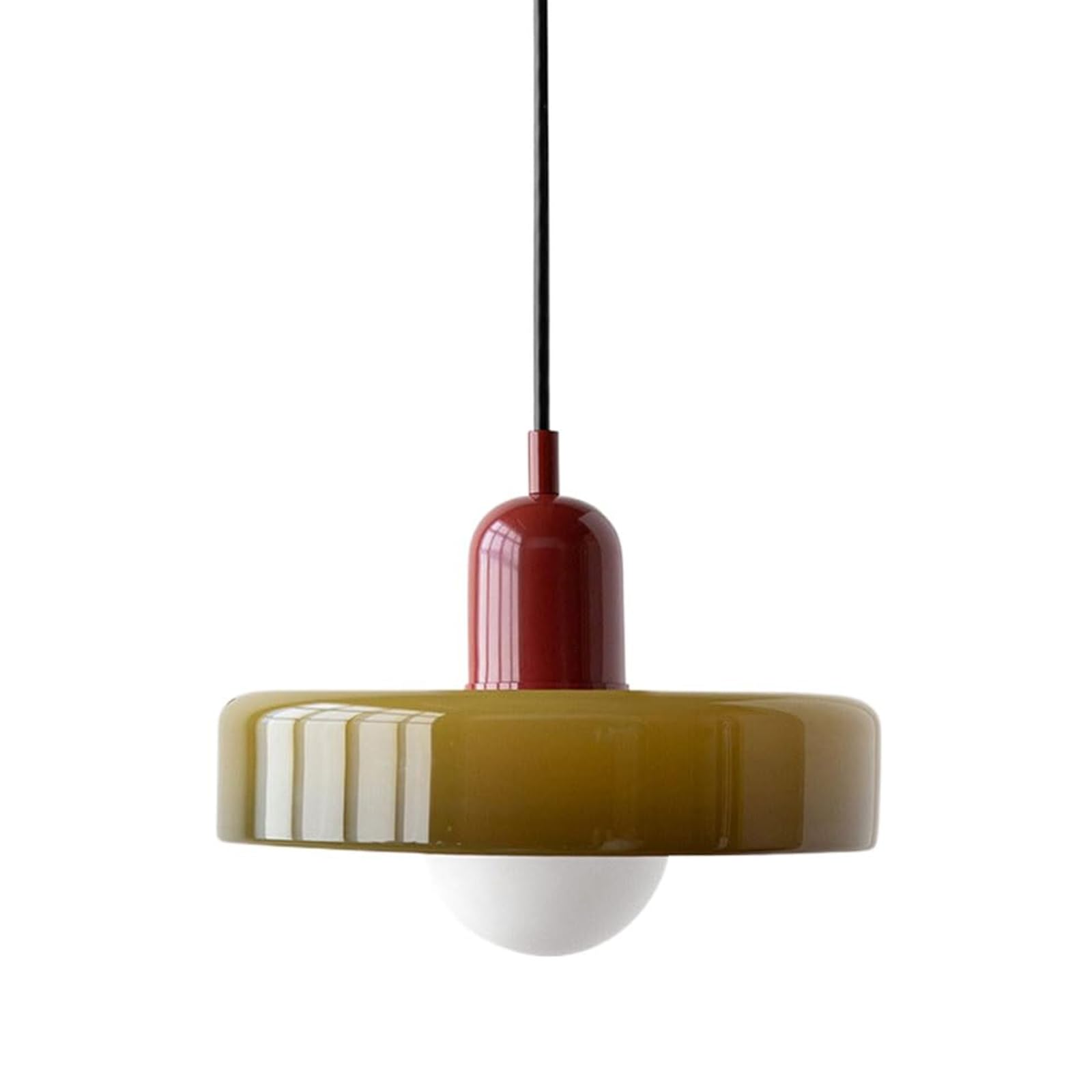 HYJAUSXB Ceiling Fixture Round Small Chandelier Lamp Single Suspended Lights,Mid Century Modern Vintage Farmhouse Coastal Hanging for Dinning Room Restaurant Hallway, with Bulb