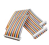 MTDELE 2 Pcs 40 Pin Ribbon Cable Female to Female 8 inch GPIO Ribbon Cable Compatible with for Connection Raspberry Pi 2 3 5 Model B+ 3.5 5 inch TFT Touch Screen LCD Display
